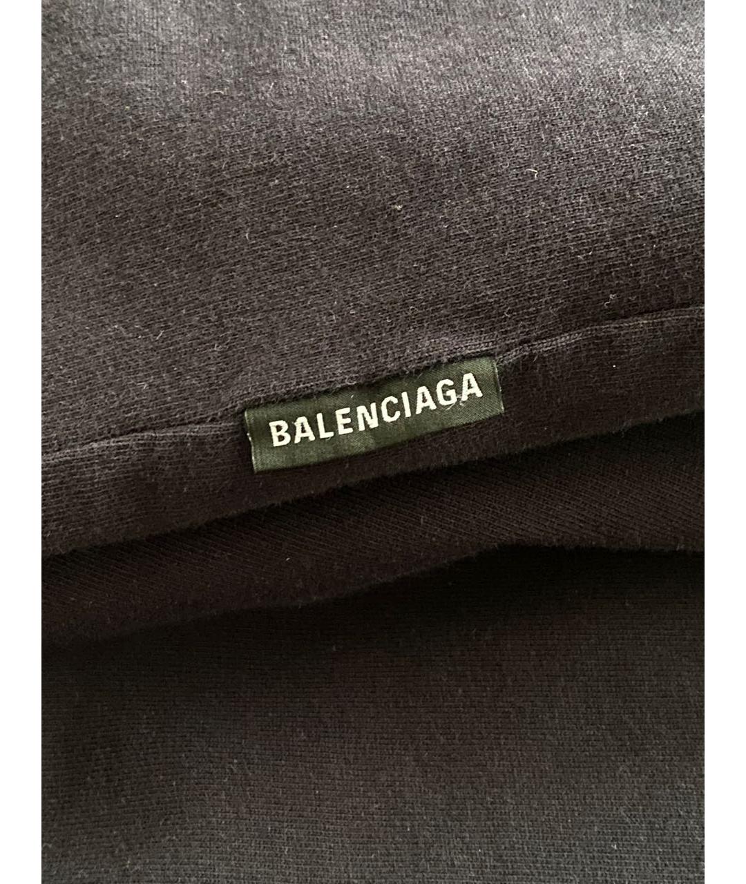 BALENCIAGA Черная хлопковая футболка, фото 5