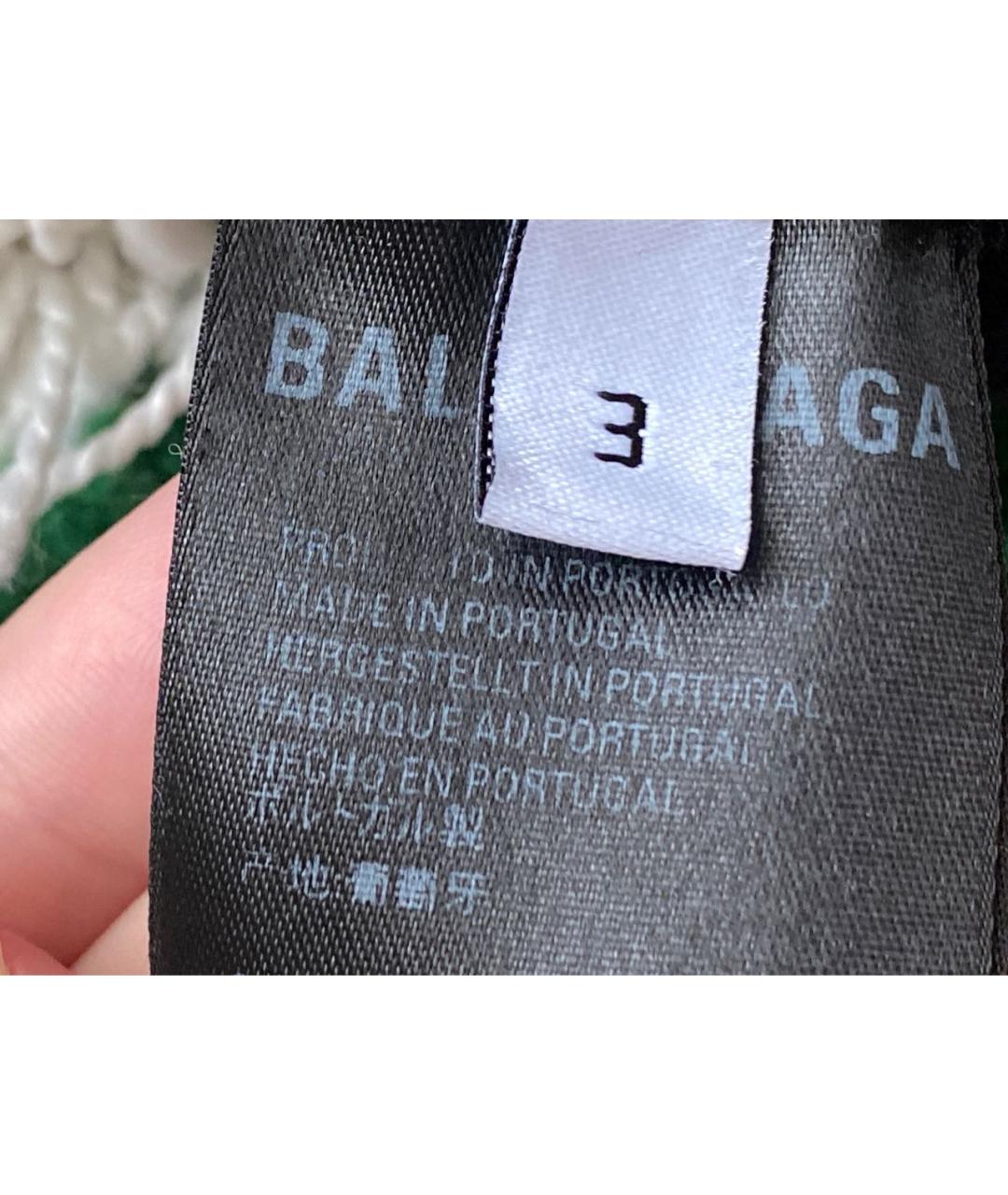 BALENCIAGA Черная хлопковая футболка, фото 6