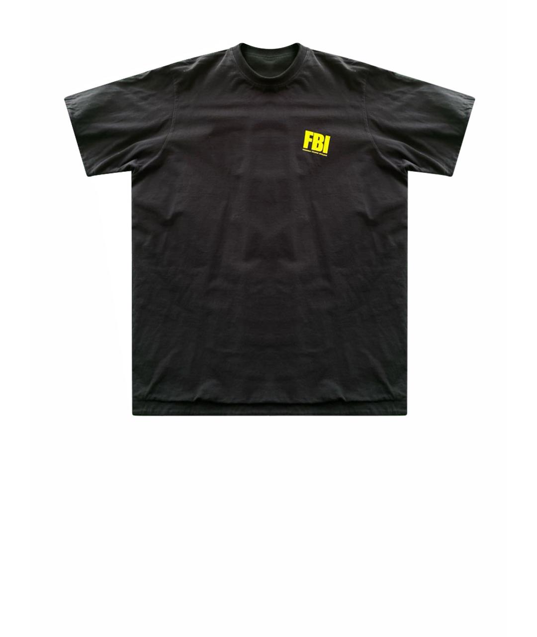 BALENCIAGA Черная хлопковая футболка, фото 1