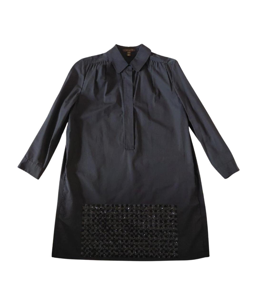 LOUIS VUITTON Черное хлопковое коктейльное платье, фото 1