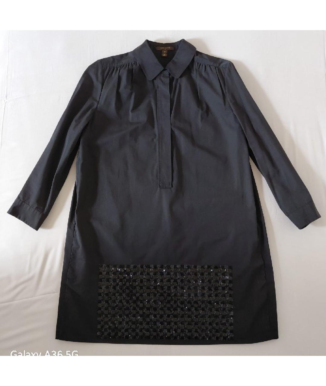LOUIS VUITTON Черное хлопковое коктейльное платье, фото 5