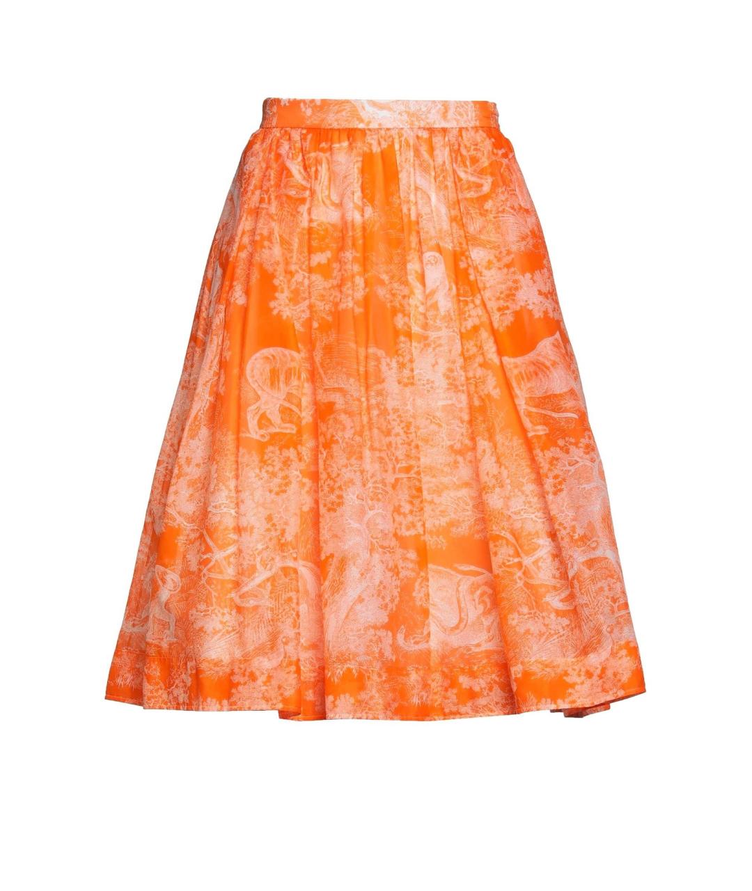 CHRISTIAN DIOR Оранжевая хлопковая юбка миди, фото 1