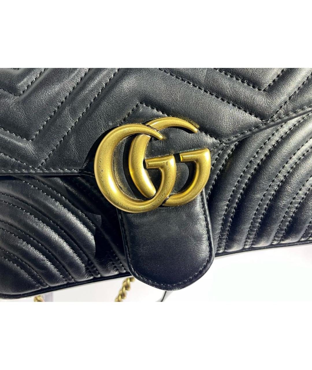 GUCCI Черная кожаная сумка через плечо, фото 2