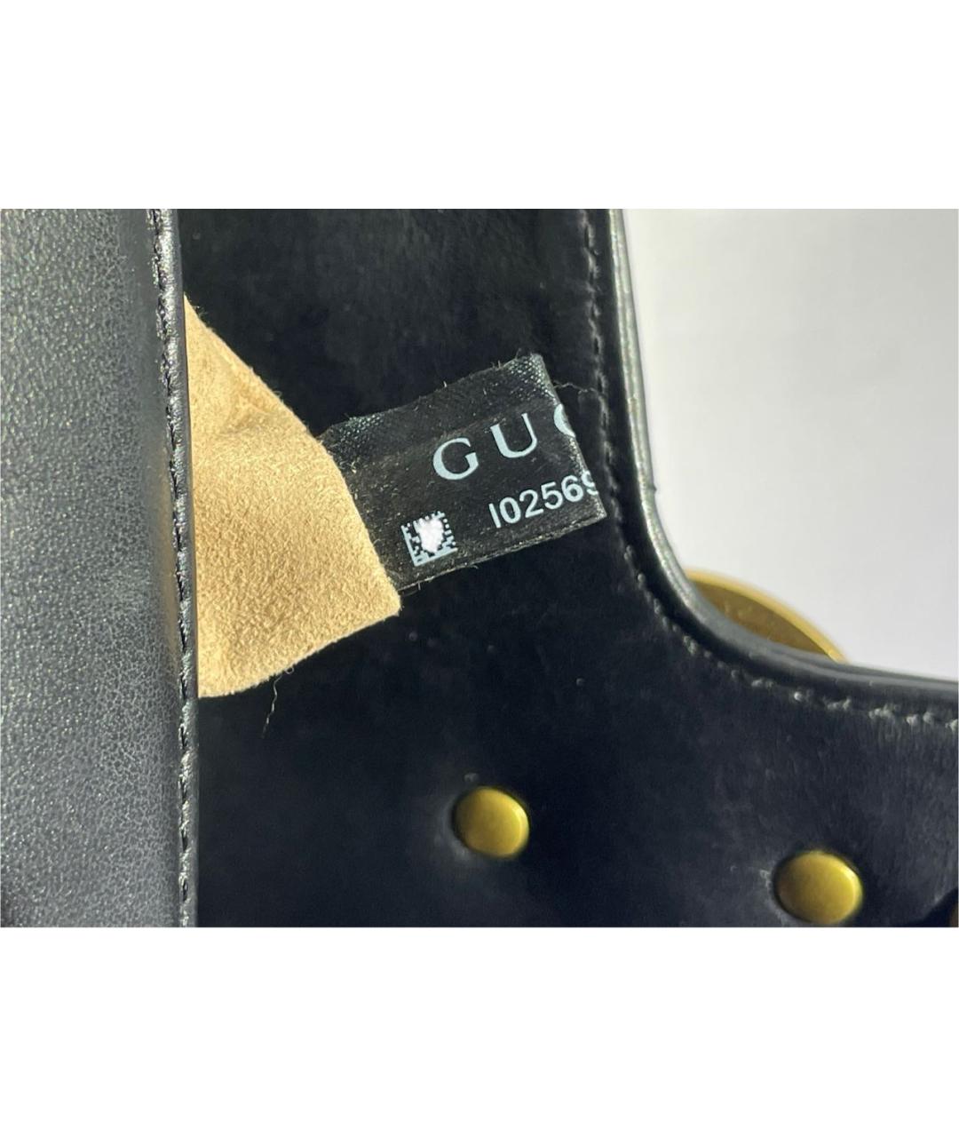 GUCCI Черная кожаная сумка через плечо, фото 6