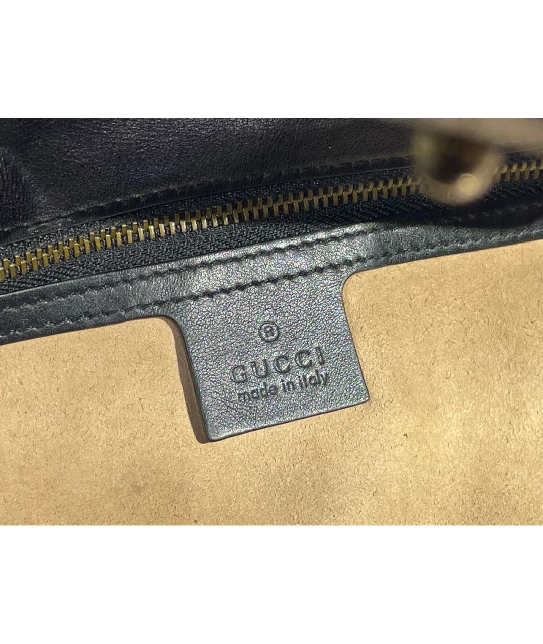 GUCCI Черная кожаная сумка через плечо, фото 4
