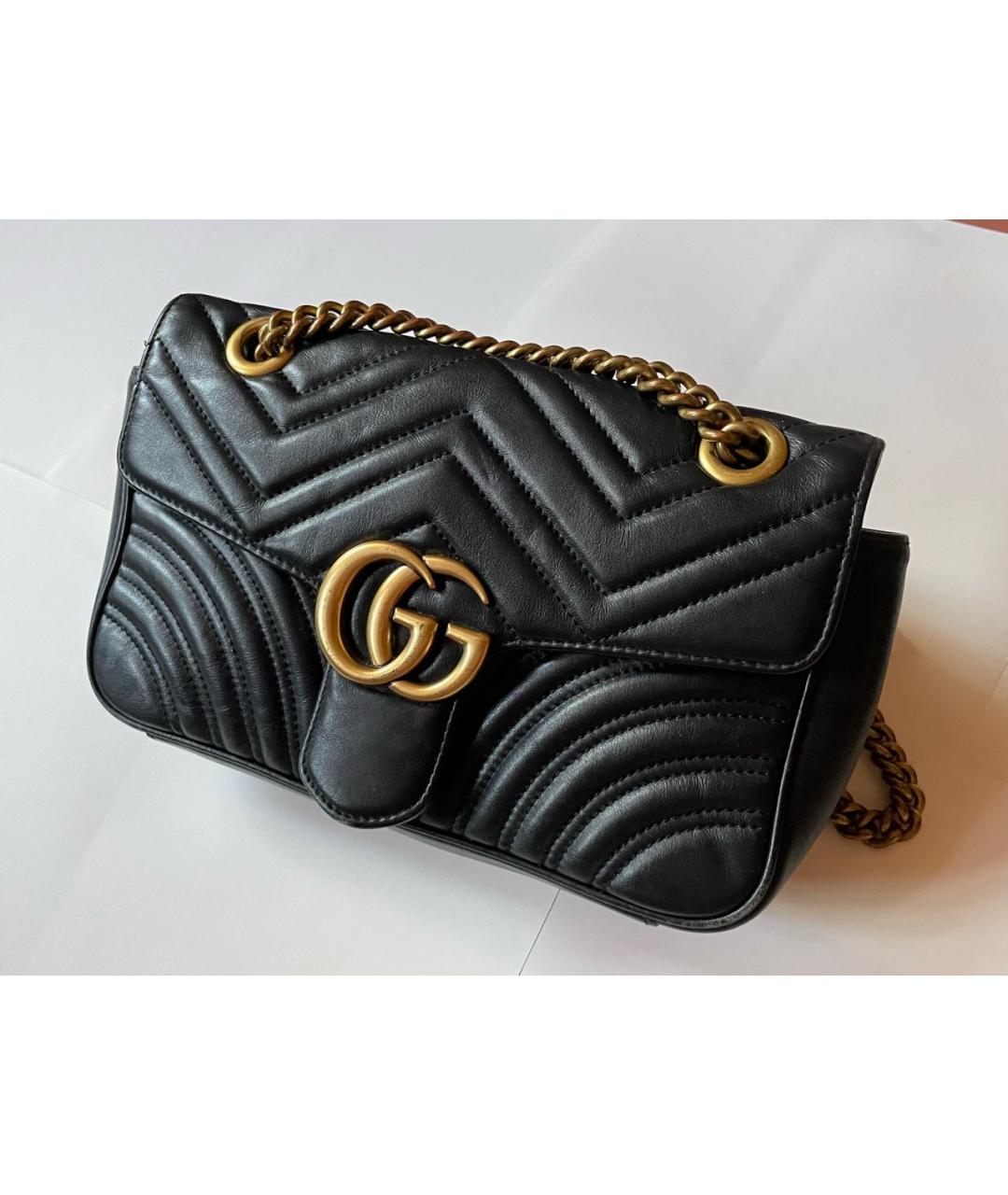 GUCCI Черная кожаная сумка через плечо, фото 9