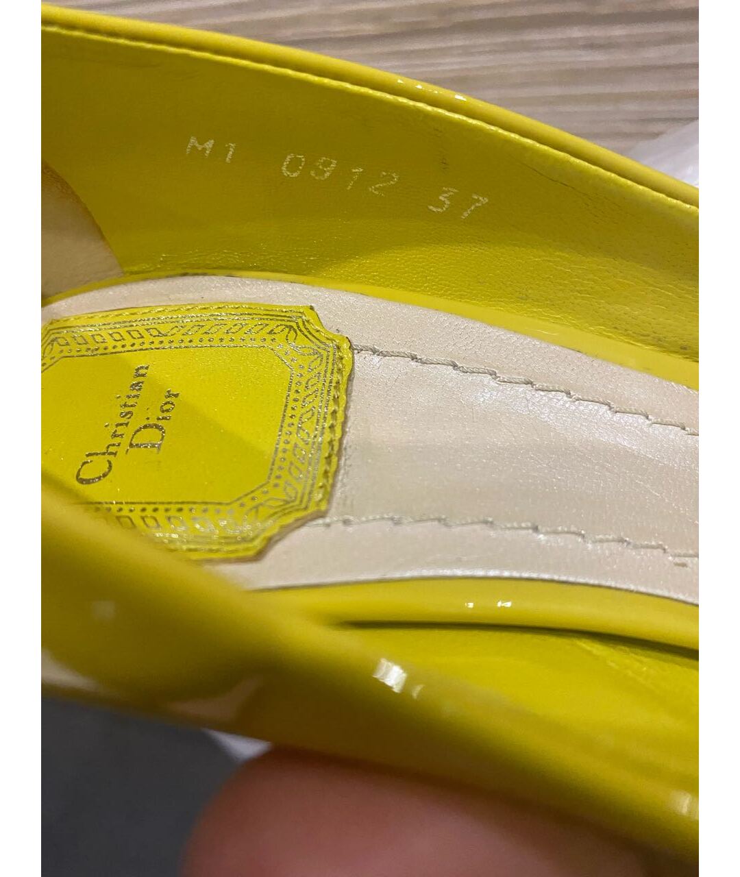 CHRISTIAN DIOR PRE-OWNED Желтые кожаные туфли, фото 6