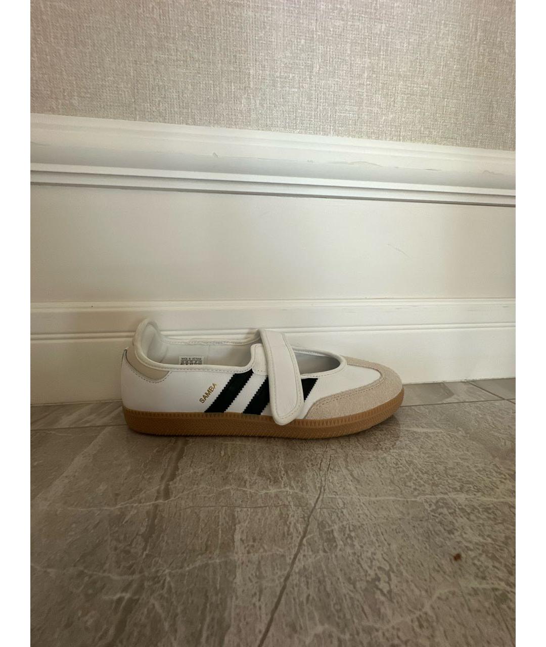 ADIDAS Белые кожаные балетки, фото 9