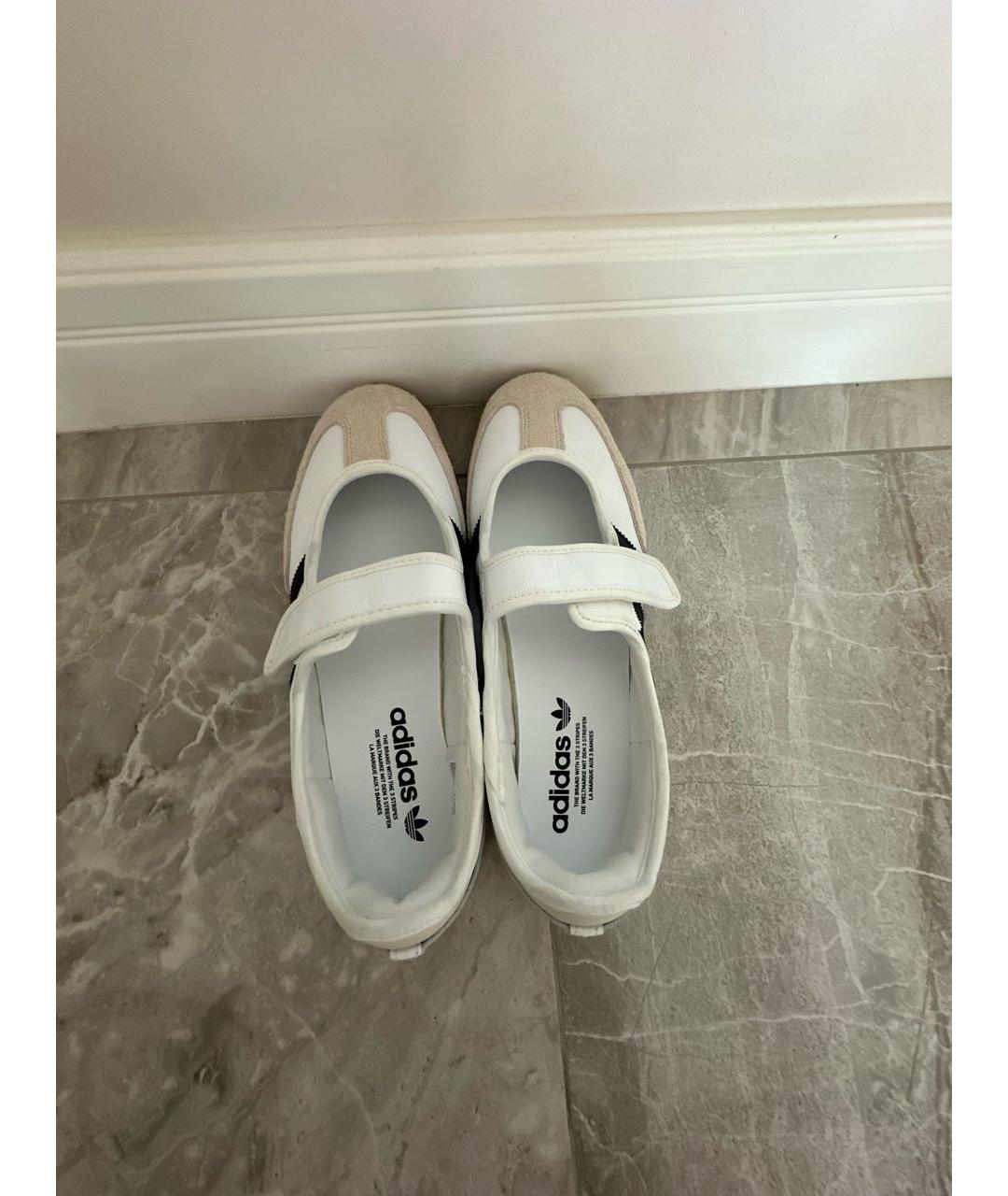 ADIDAS Белые кожаные балетки, фото 3