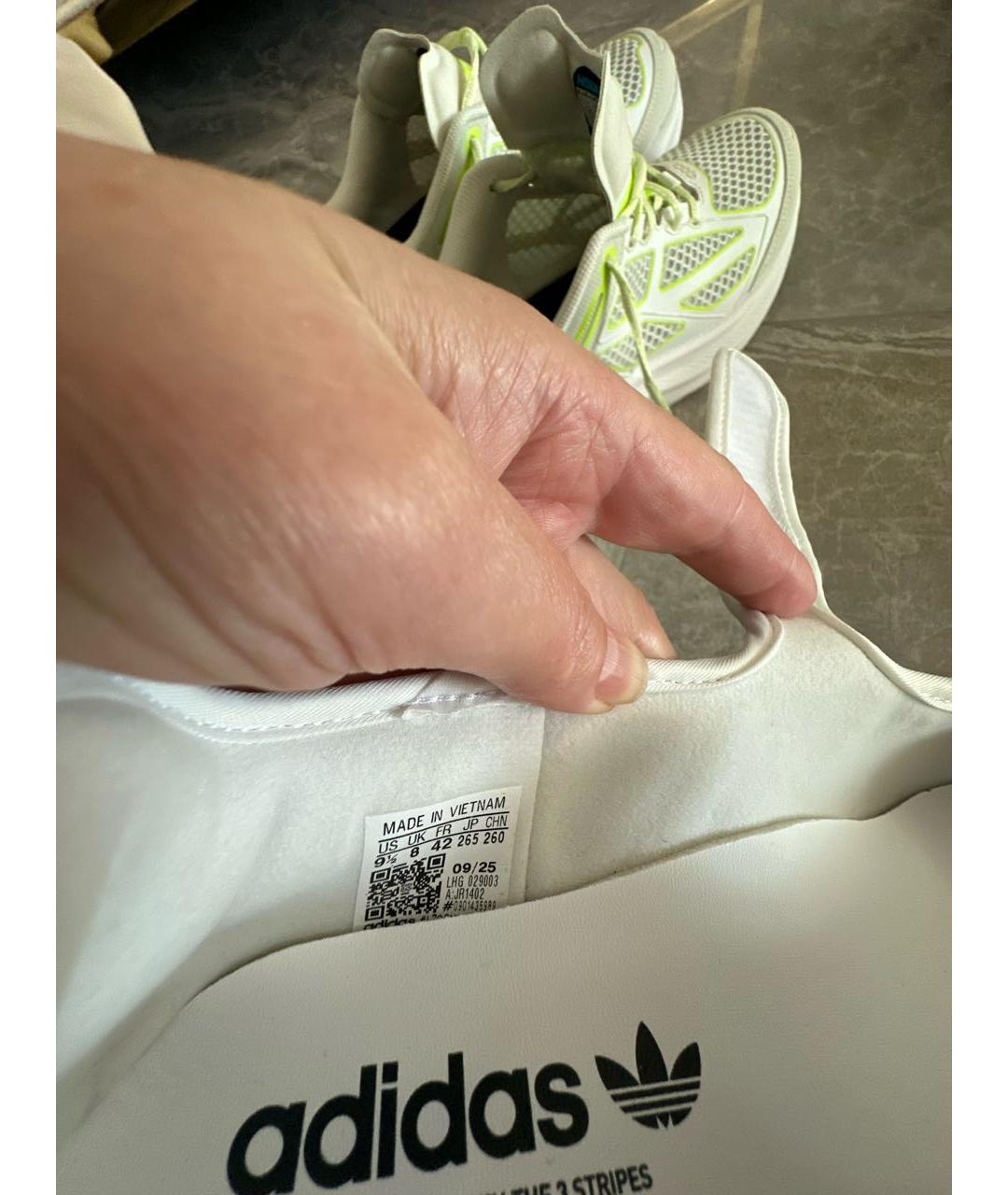 ADIDAS Белые кожаные балетки, фото 6