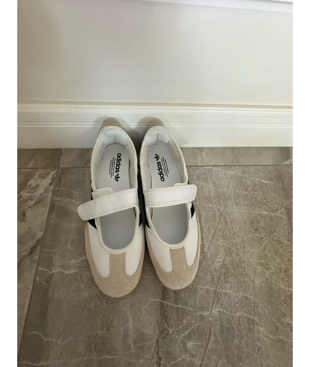 ADIDAS Белые кожаные балетки, фото 2