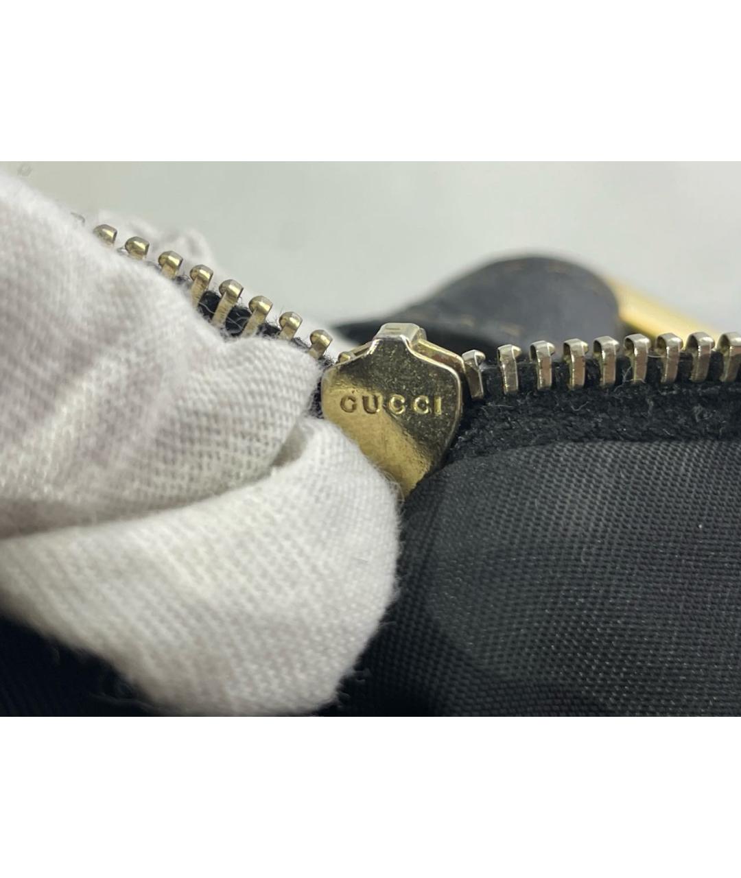 GUCCI Черная кожаная сумка тоут, фото 5