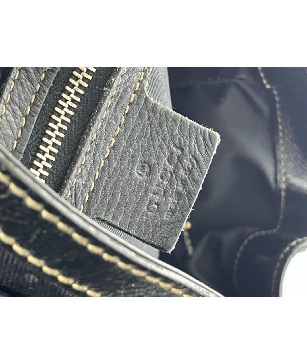 GUCCI Черная кожаная сумка тоут, фото 4