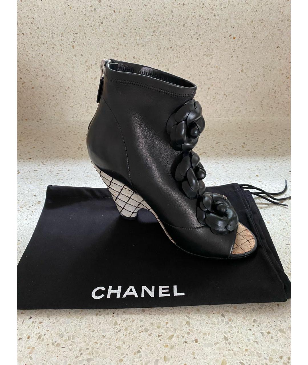 CHANEL Черные кожаные ботинки, фото 6