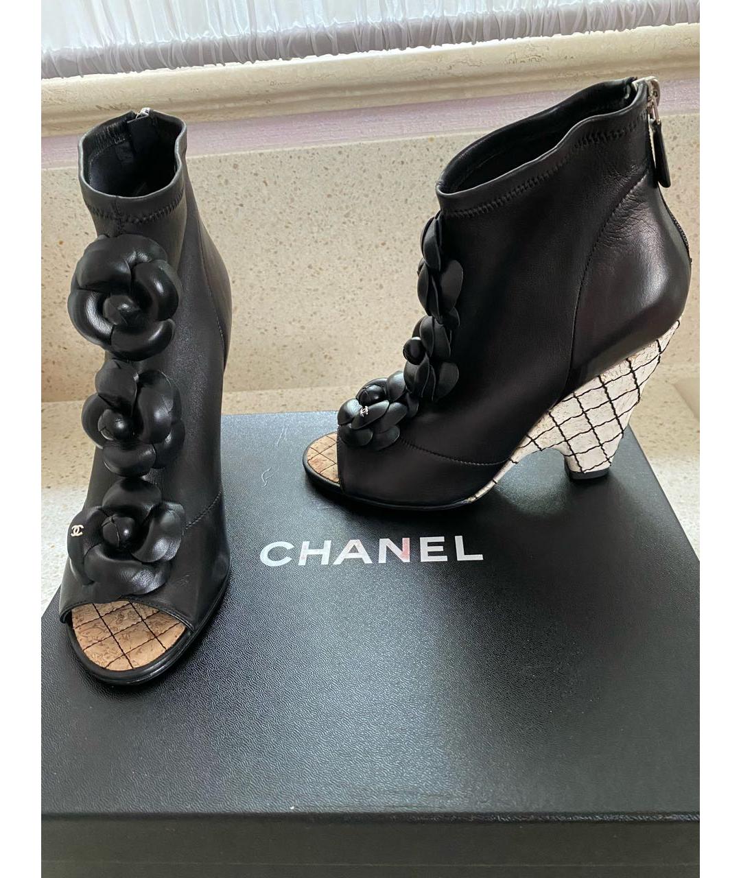 CHANEL Черные кожаные ботинки, фото 5