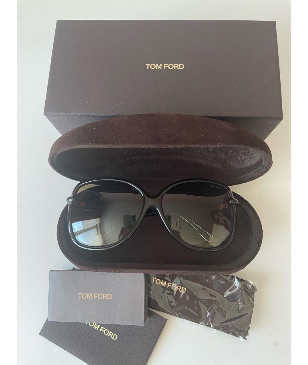 TOM FORD Черные пластиковые солнцезащитные очки, фото 4