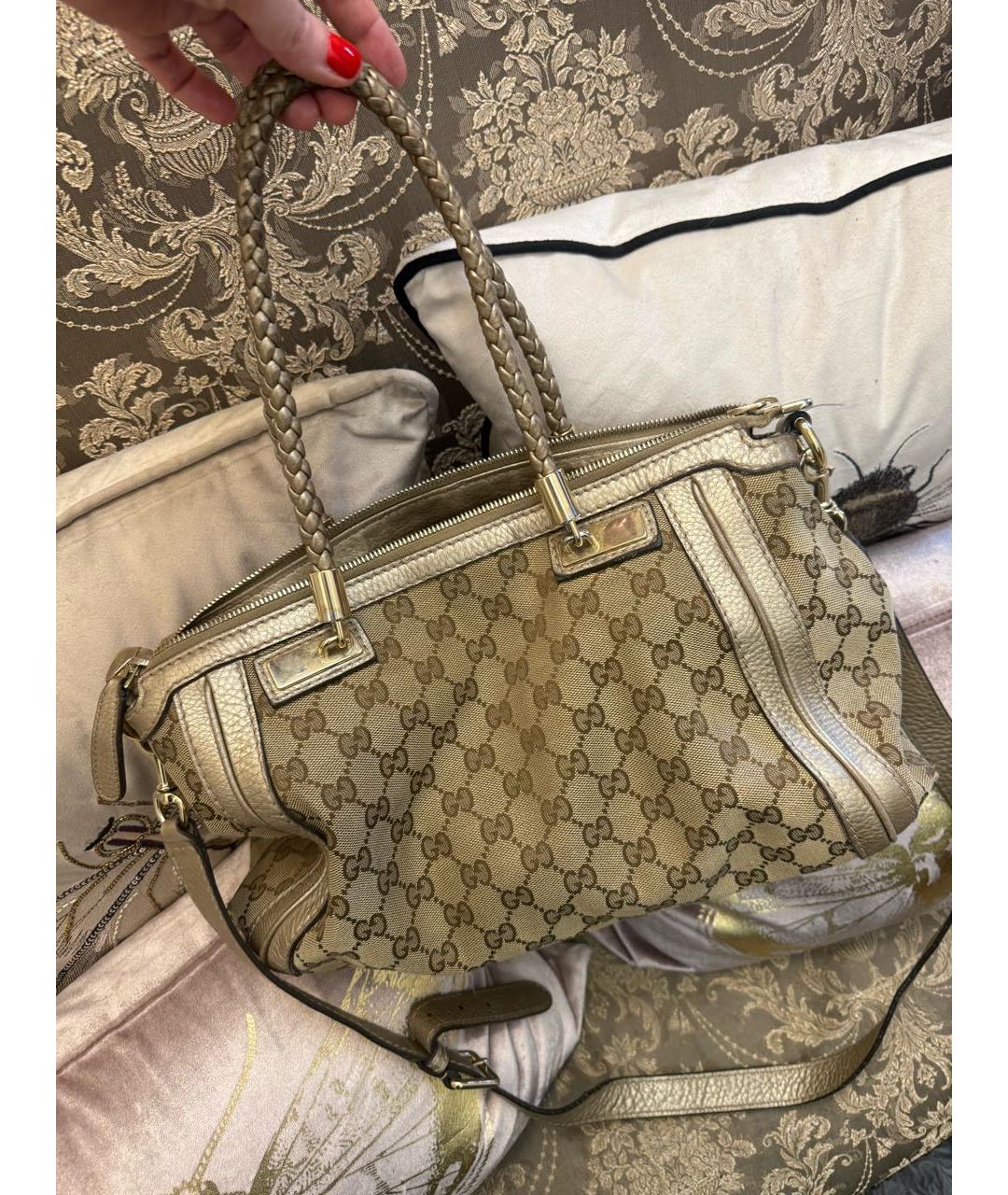 GUCCI Бежевая сумка с короткими ручками, фото 2
