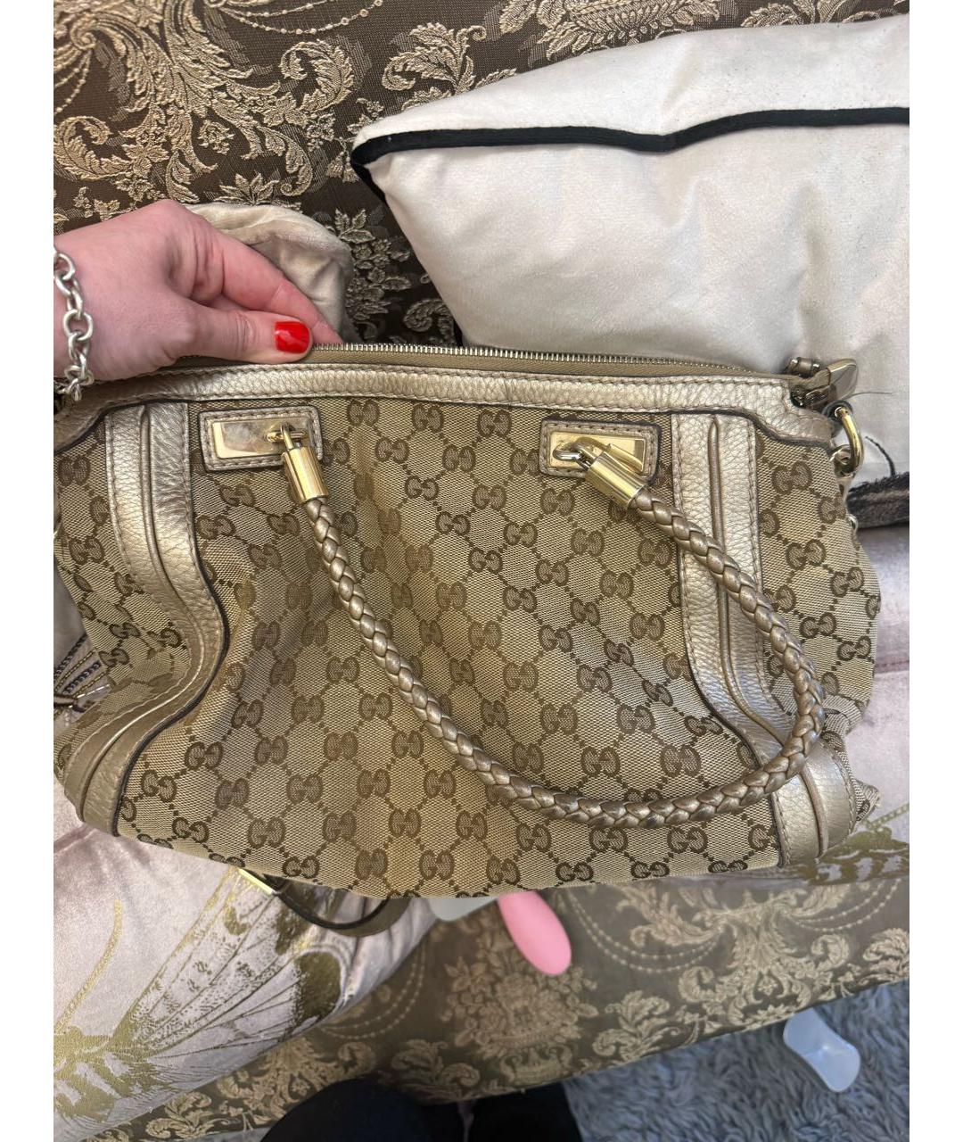 GUCCI Бежевая сумка с короткими ручками, фото 3