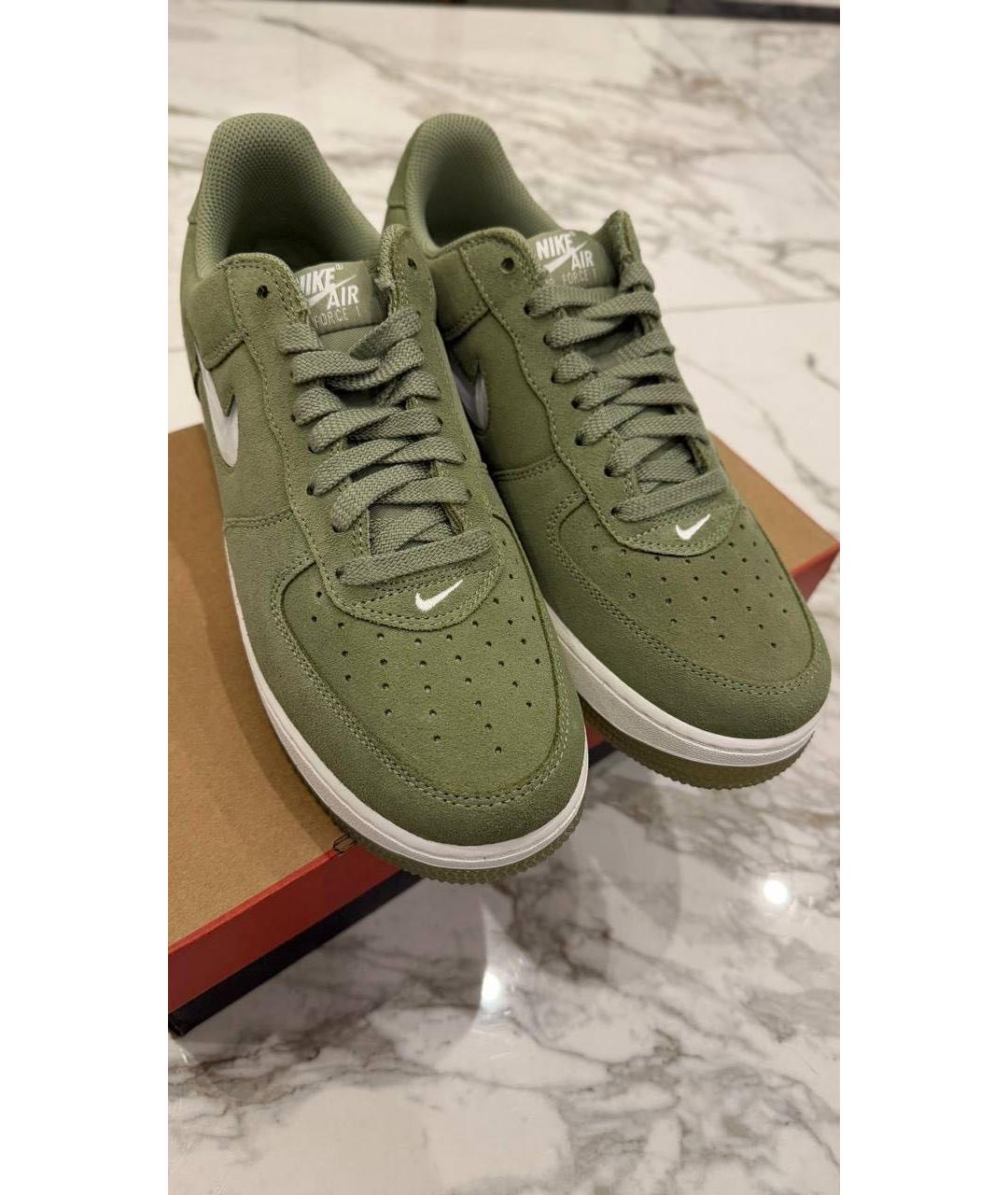 NIKE Зеленые замшевые низкие кроссовки / кеды, фото 5