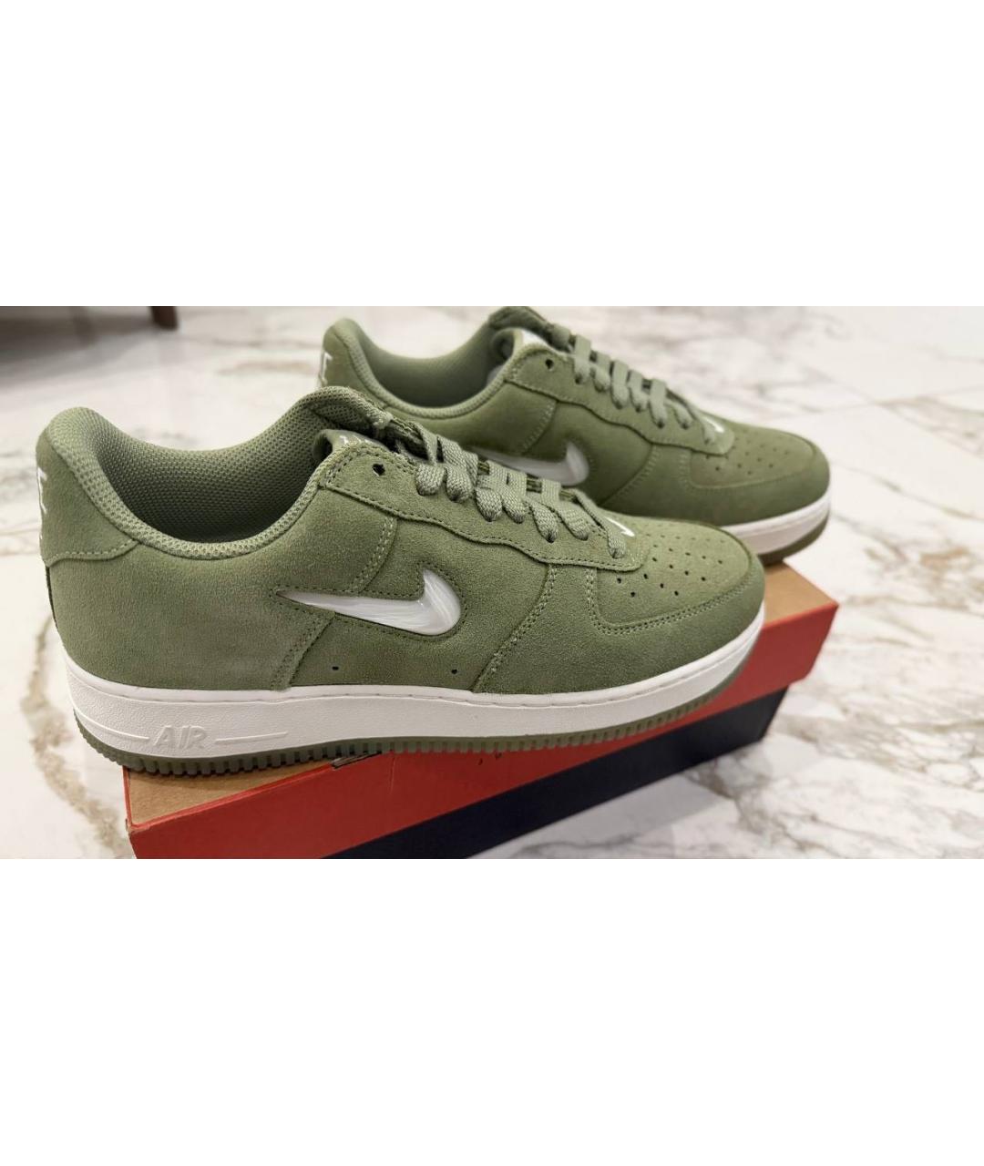 NIKE Зеленые замшевые низкие кроссовки / кеды, фото 3