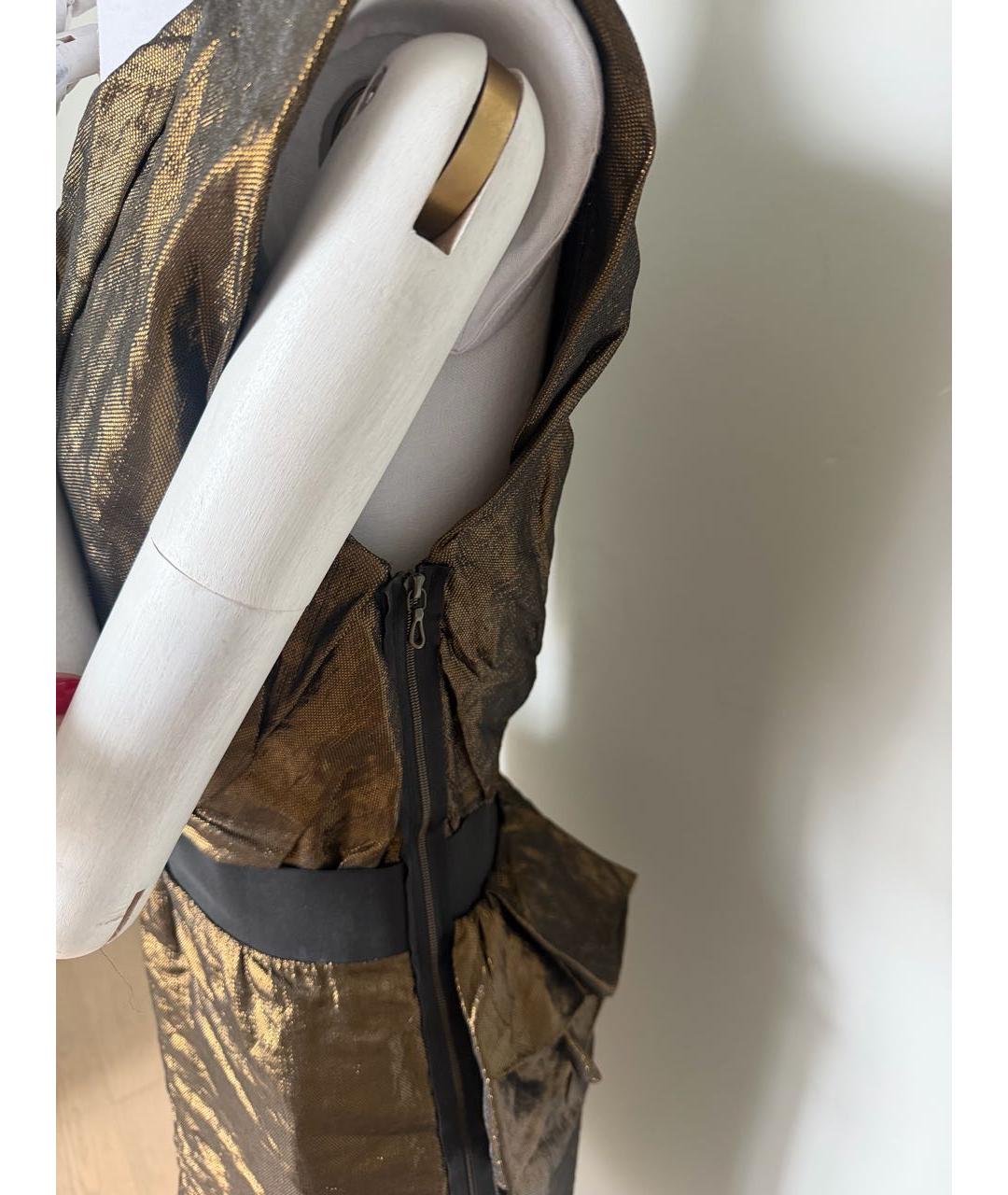 LANVIN Золотое коктейльное платье, фото 4
