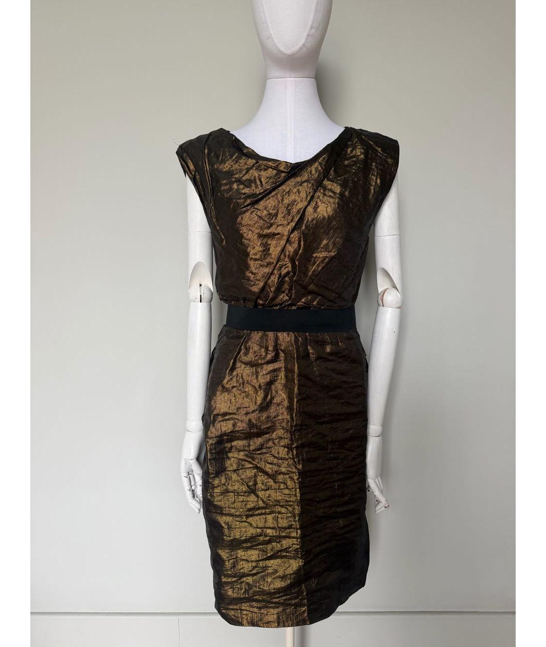 LANVIN Золотое коктейльное платье, фото 5