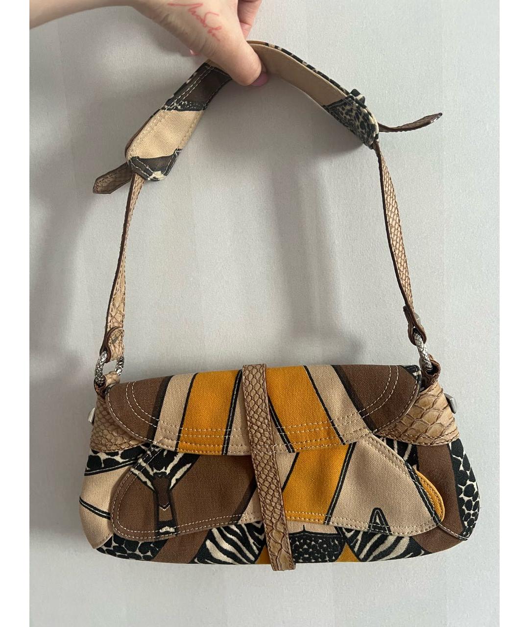ROBERTO CAVALLI Мульти сумка с короткими ручками из экзотической кожи, фото 3