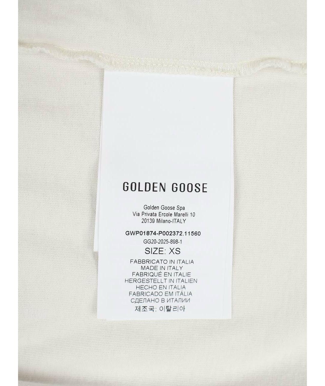 GOLDEN GOOSE DELUXE BRAND Белая хлопковая футболка, фото 8