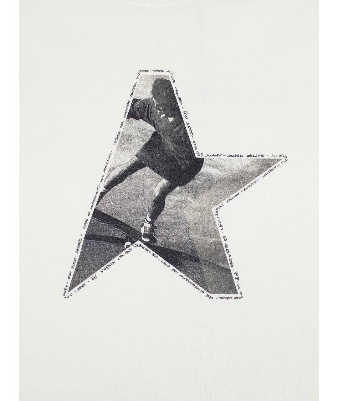 GOLDEN GOOSE DELUXE BRAND Белая хлопковая футболка, фото 5