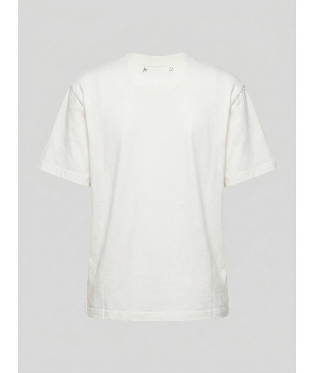 GOLDEN GOOSE DELUXE BRAND Белая хлопковая футболка, фото 2