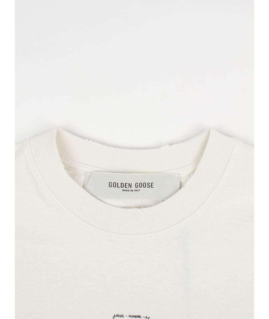 GOLDEN GOOSE DELUXE BRAND Белая хлопковая футболка, фото 3
