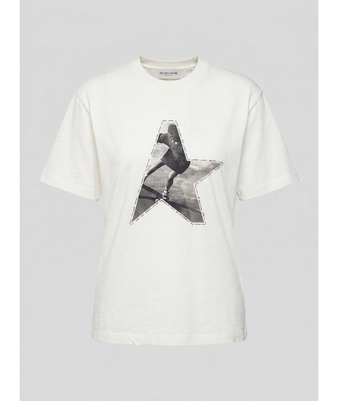 GOLDEN GOOSE DELUXE BRAND Белая хлопковая футболка, фото 9