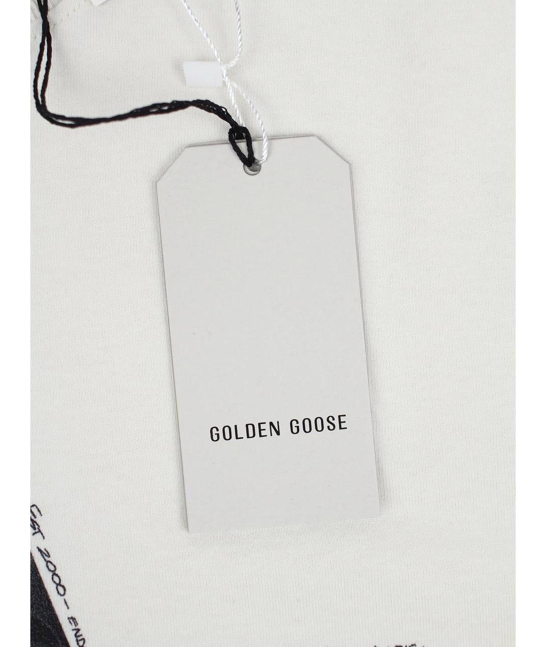 GOLDEN GOOSE DELUXE BRAND Белая хлопковая футболка, фото 4