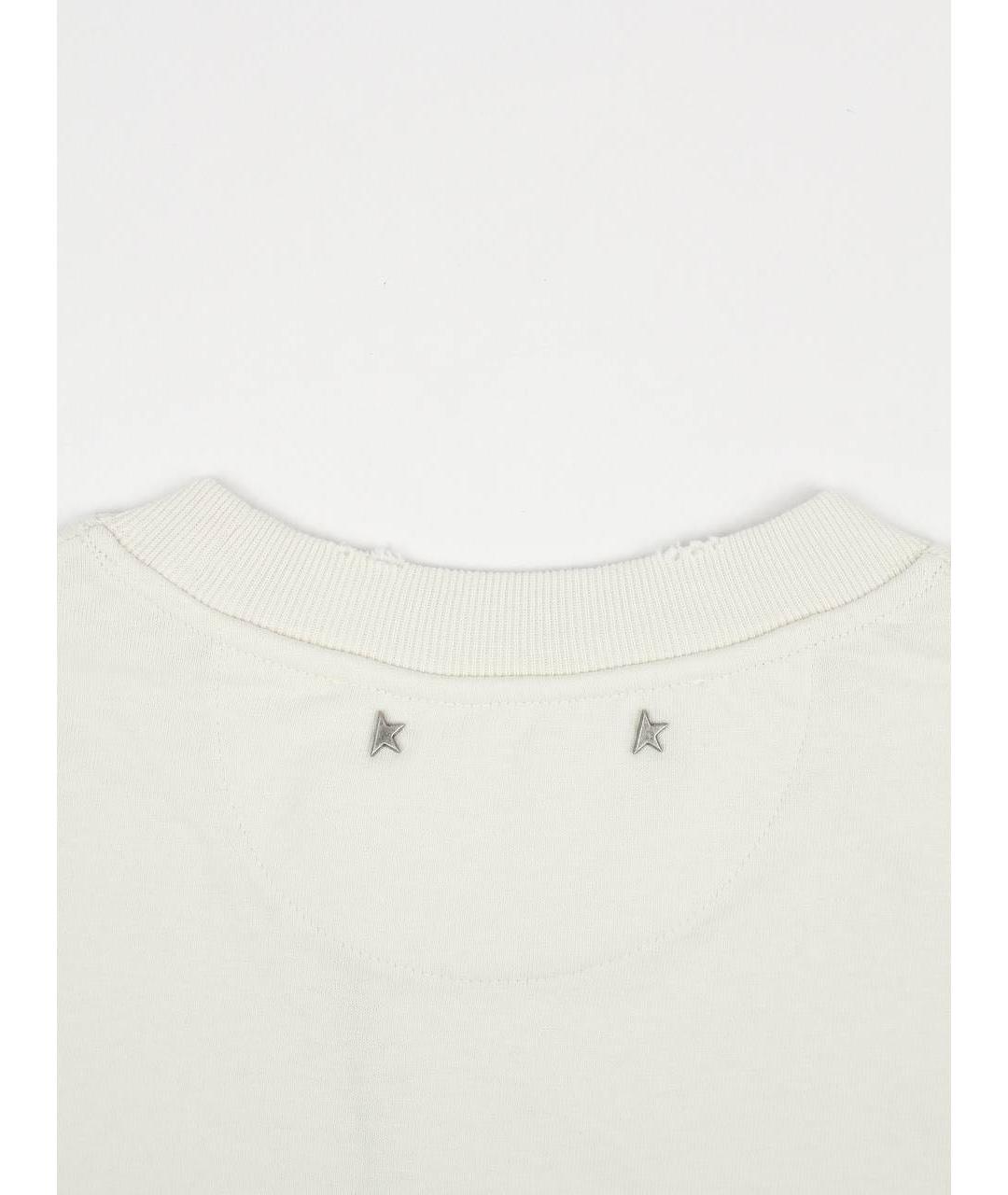 GOLDEN GOOSE DELUXE BRAND Белая хлопковая футболка, фото 7