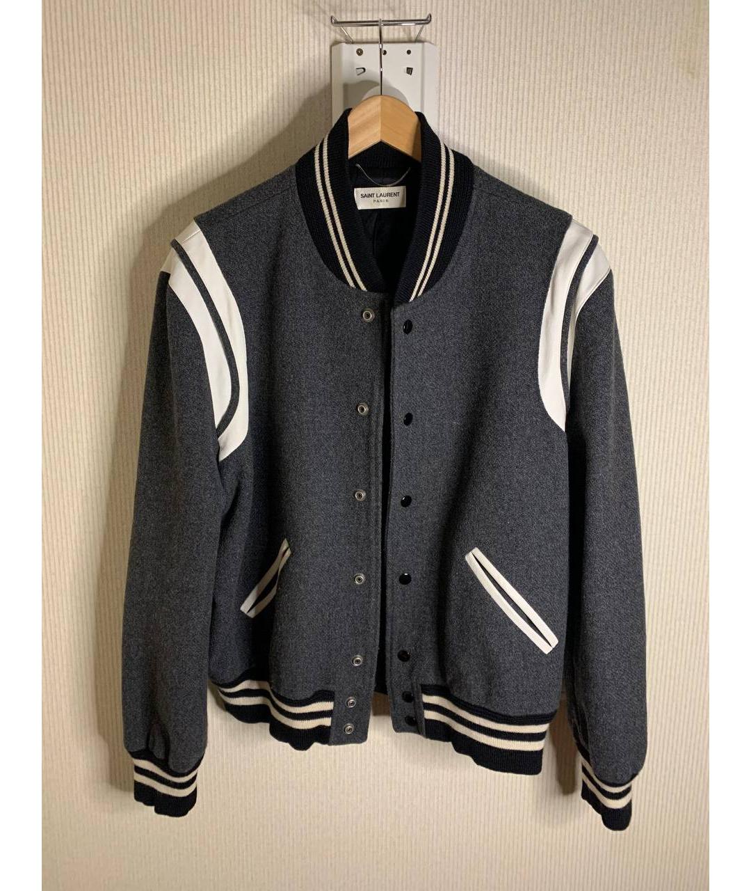 SAINT LAURENT Серая шерстяная куртка, фото 2
