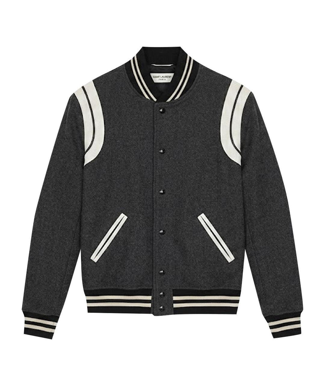 SAINT LAURENT Серая шерстяная куртка, фото 1