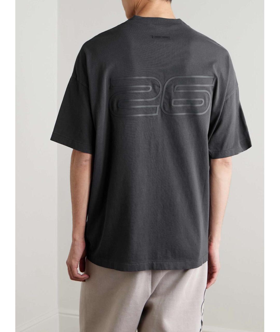 FEAR OF GOD ESSENTIALS Антрацитовая хлопковая футболка, фото 6