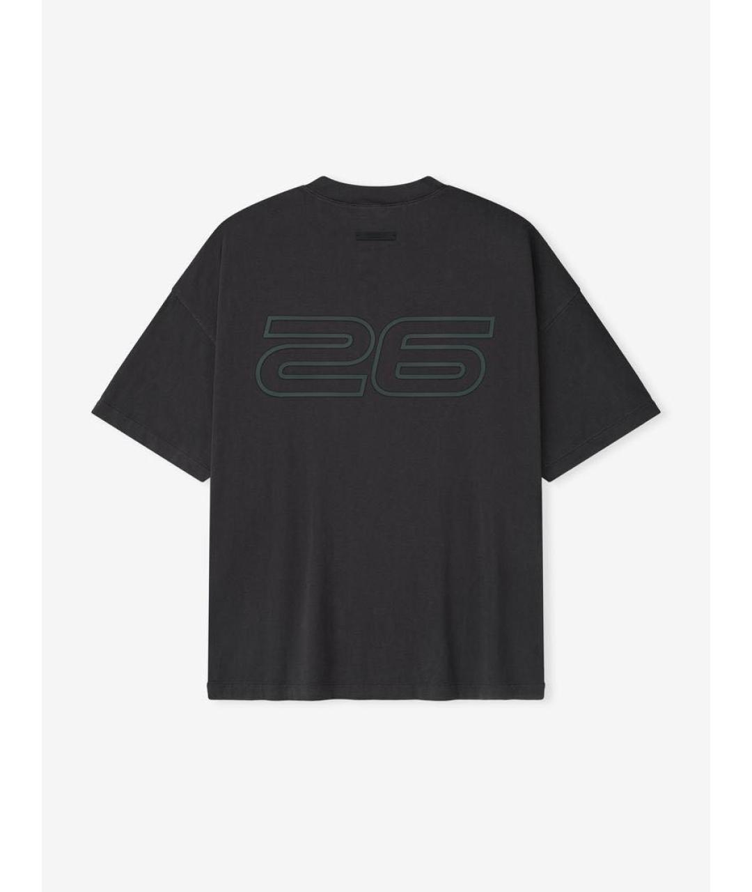 FEAR OF GOD ESSENTIALS Антрацитовая хлопковая футболка, фото 2