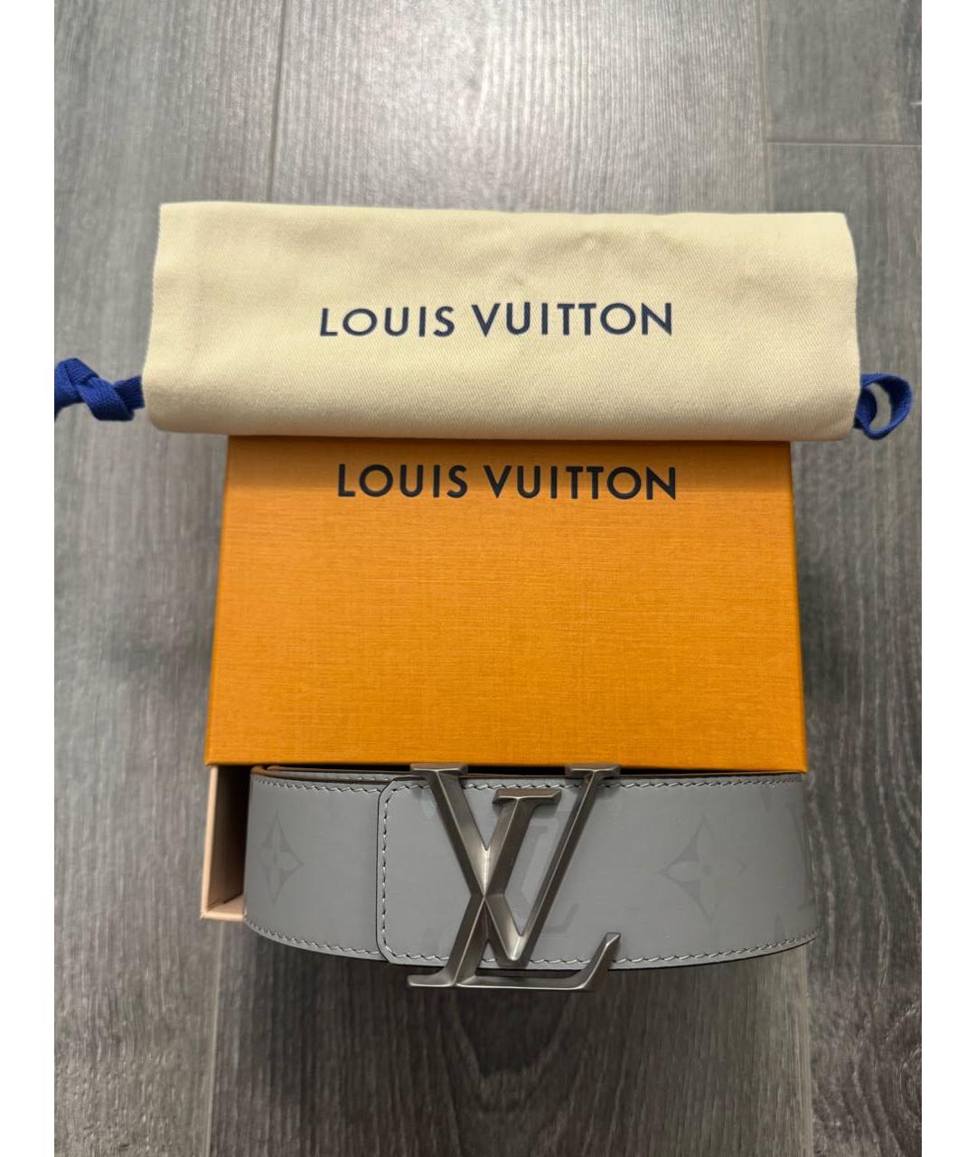 LOUIS VUITTON Черный кожаный ремень, фото 9