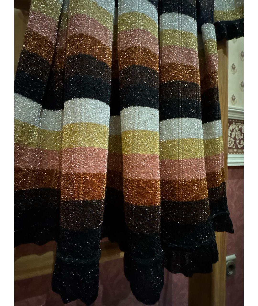 FENDI Мульти шерстяное повседневное платье, фото 6