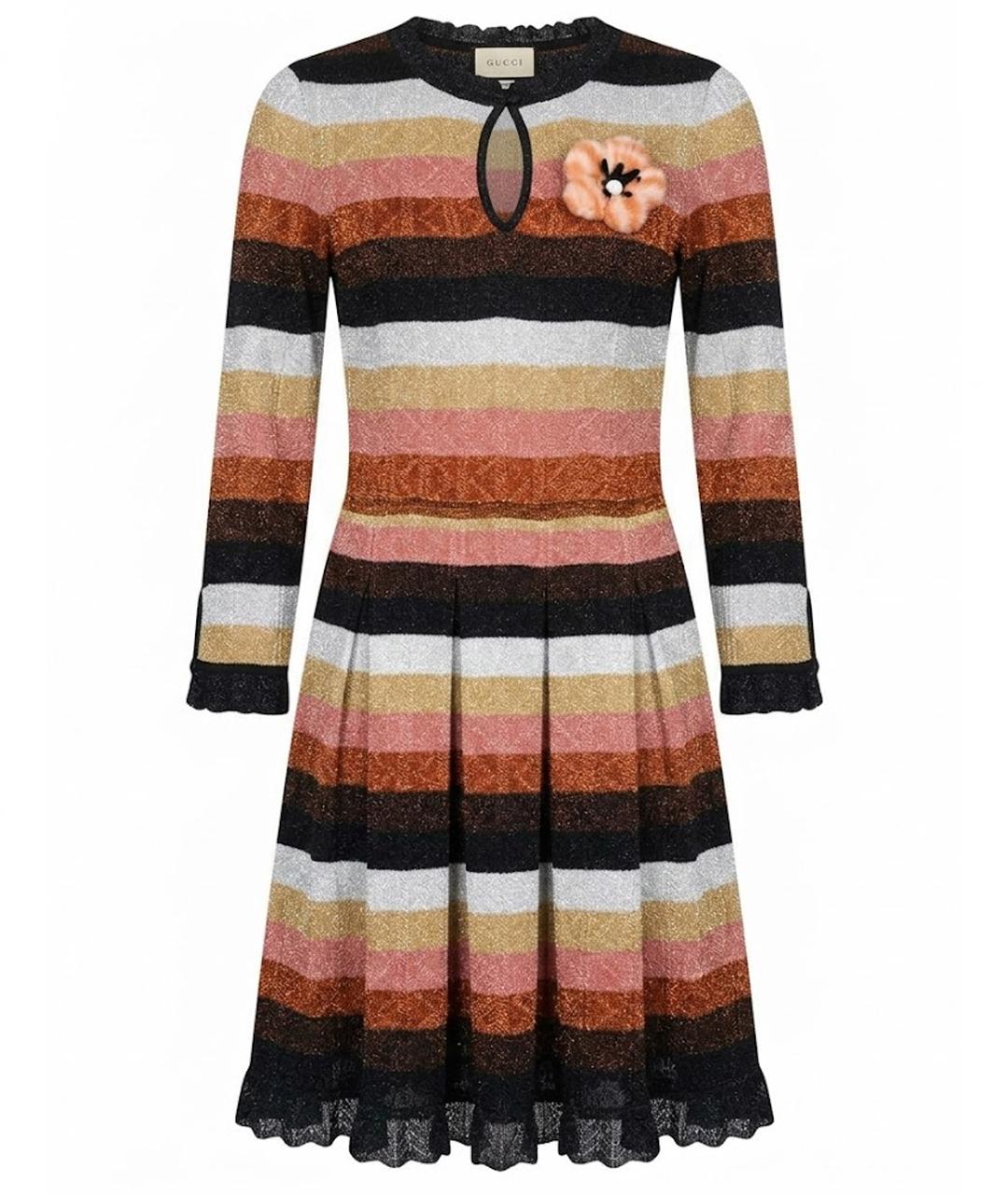 FENDI Мульти шерстяное повседневное платье, фото 1
