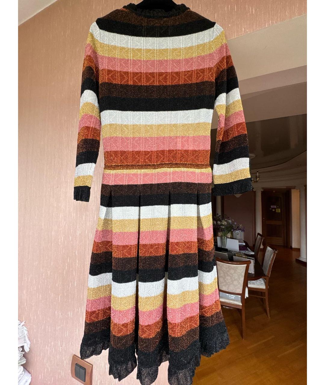 FENDI Мульти шерстяное повседневное платье, фото 2