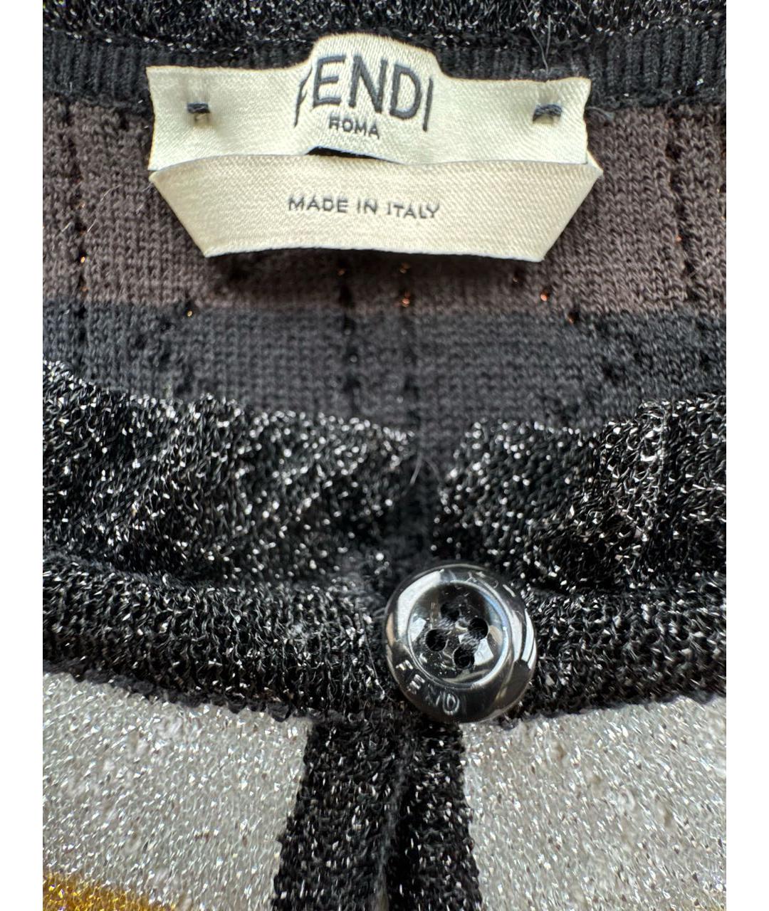 FENDI Мульти шерстяное повседневное платье, фото 3