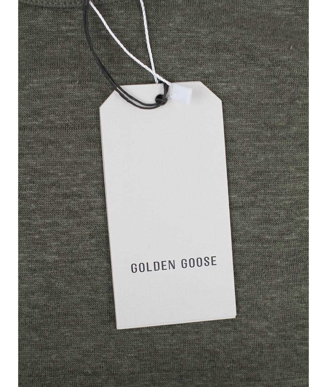 GOLDEN GOOSE DELUXE BRAND Хаки льняная майка, фото 4