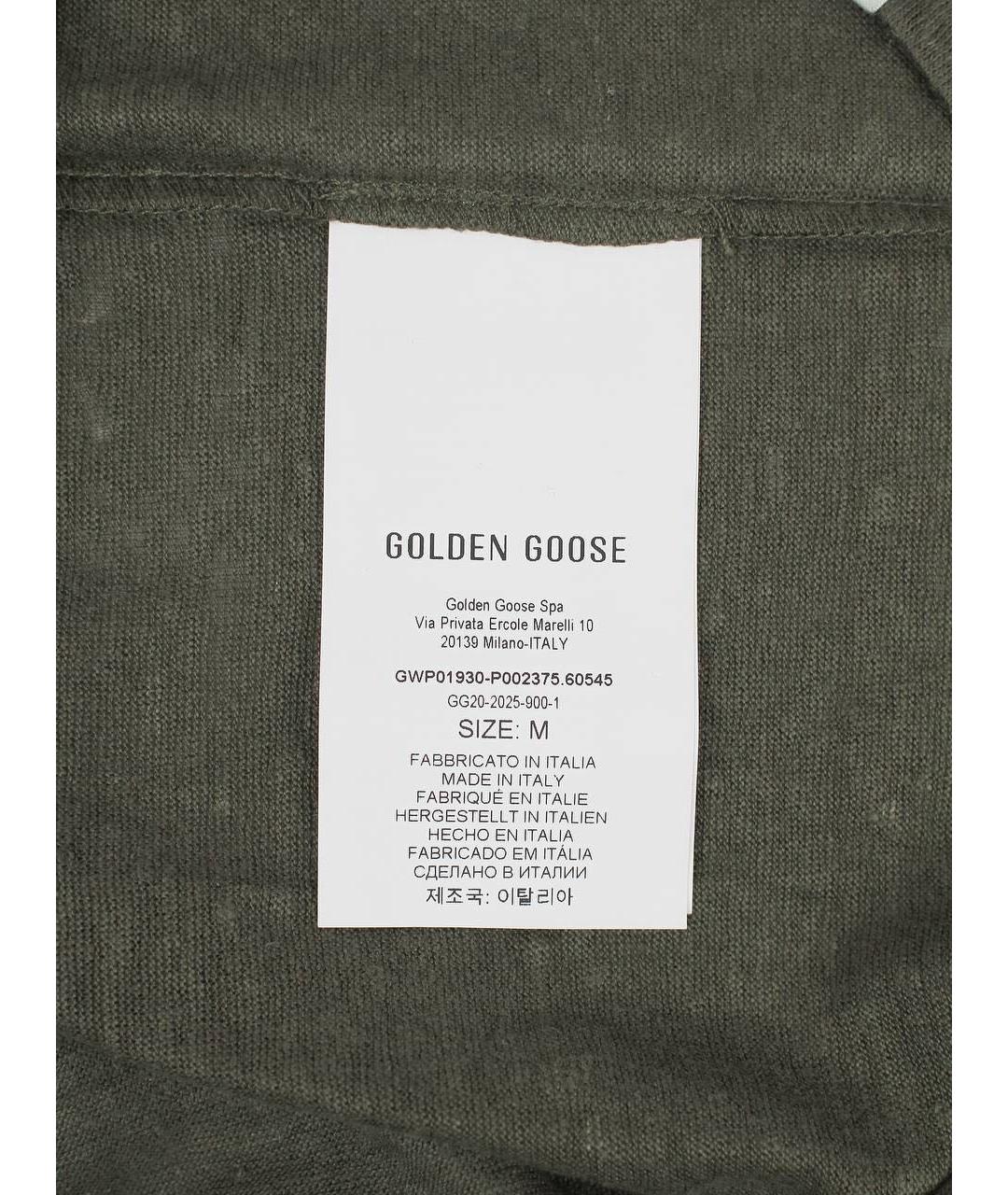 GOLDEN GOOSE DELUXE BRAND Хаки льняная майка, фото 7