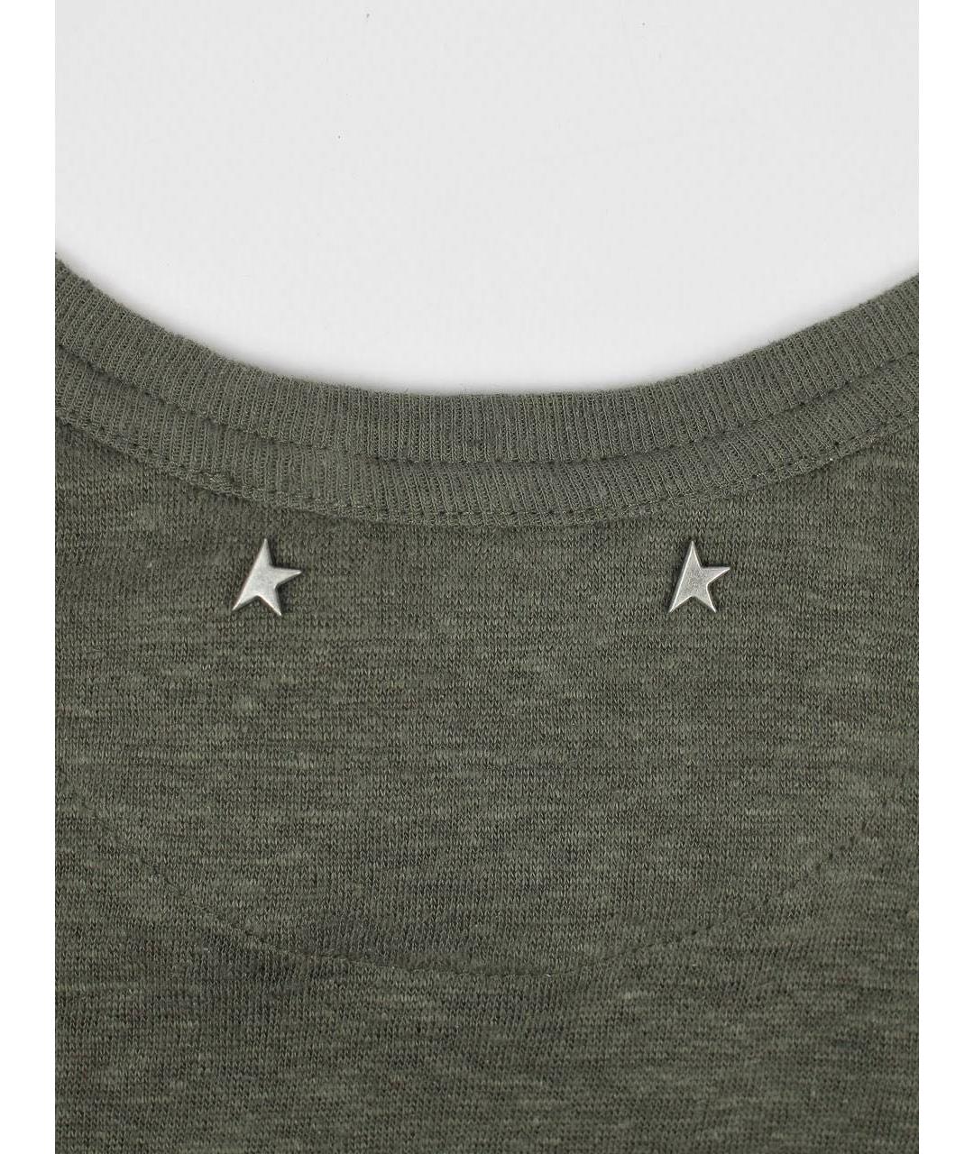GOLDEN GOOSE DELUXE BRAND Хаки льняная майка, фото 6