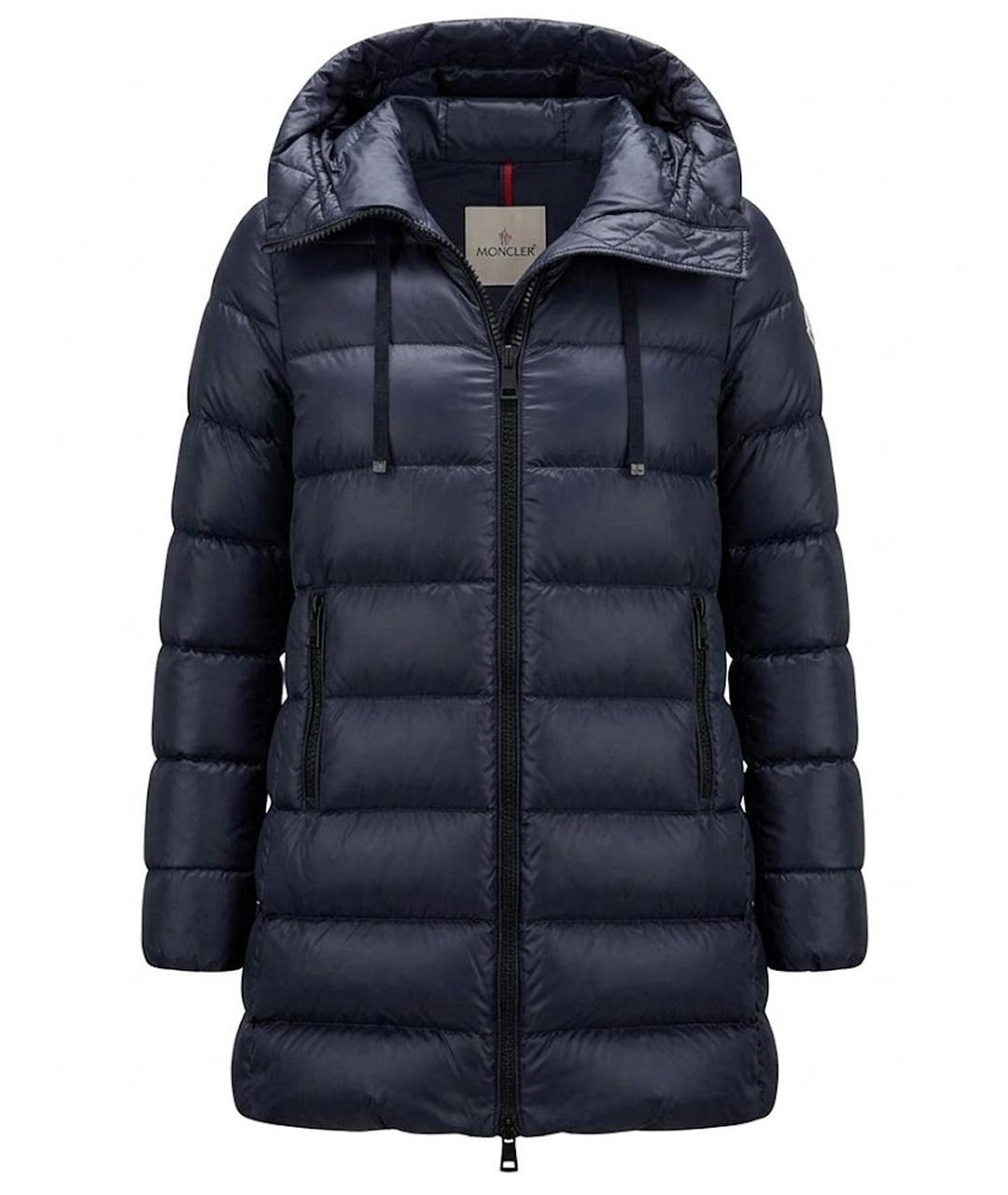 MONCLER Темно-синий полиамидовый пуховик, фото 1
