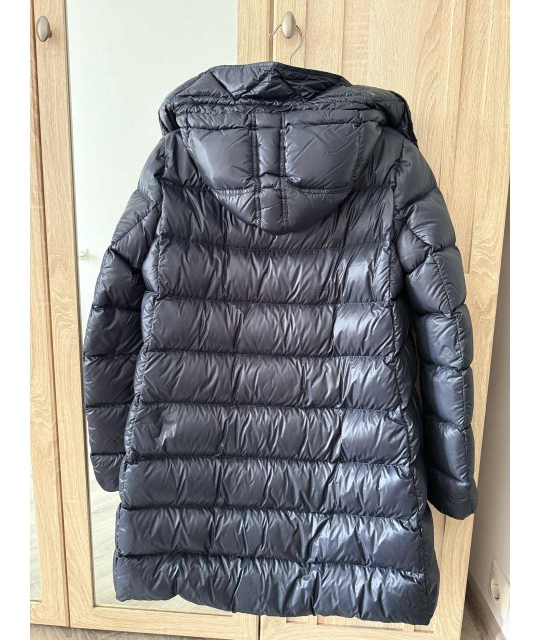 MONCLER Темно-синий полиамидовый пуховик, фото 2