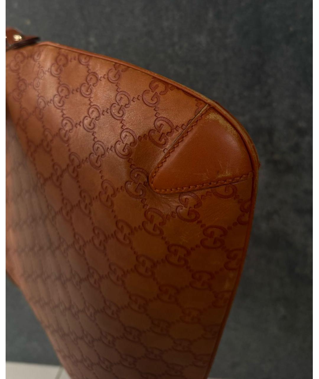 GUCCI Коричневая кожаная сумка с короткими ручками, фото 6
