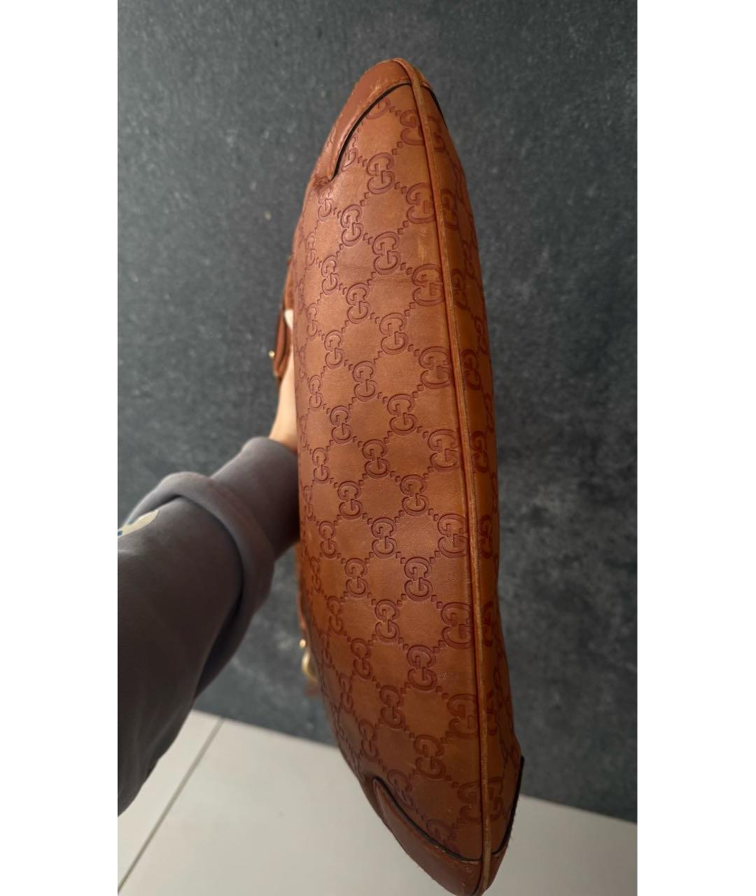 GUCCI Коричневая кожаная сумка с короткими ручками, фото 7